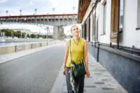Person outside walking